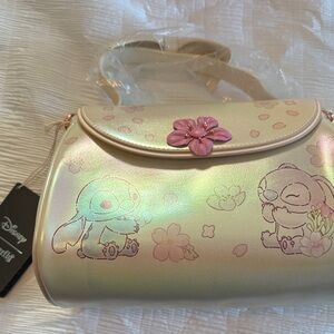 Disney Pastel Bag with Stitch and Floral Design Loungefly